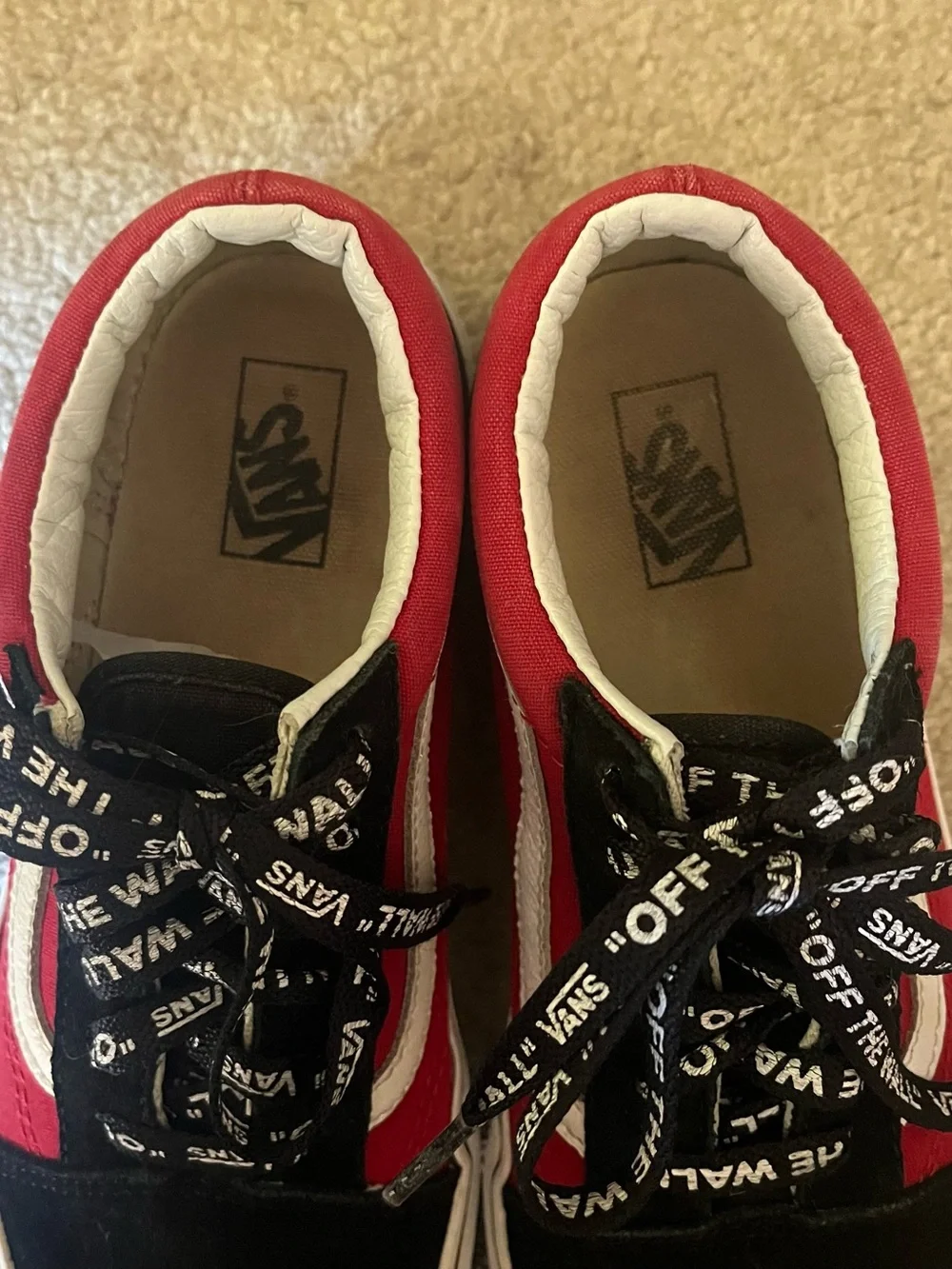 Vans Old Skool 'Logo Pop' Black/Red/White Kids Sneakers Skate Shoes Boys Size 5